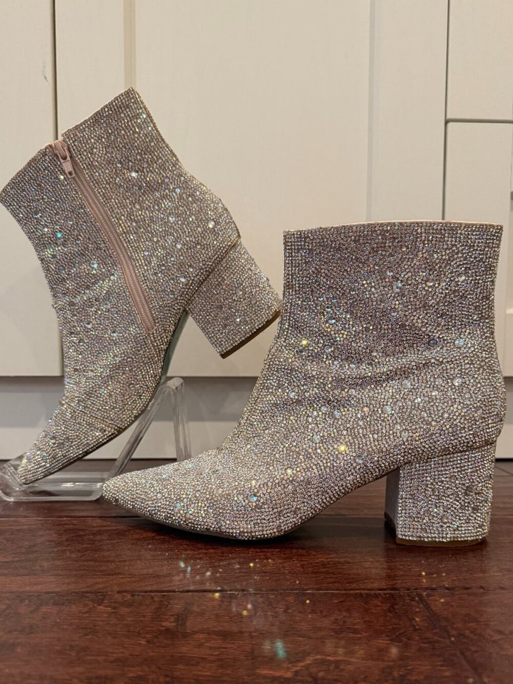 Betsey Johnson Silver Metallic Kyla Ankle Boots Size 9.5 GUC
